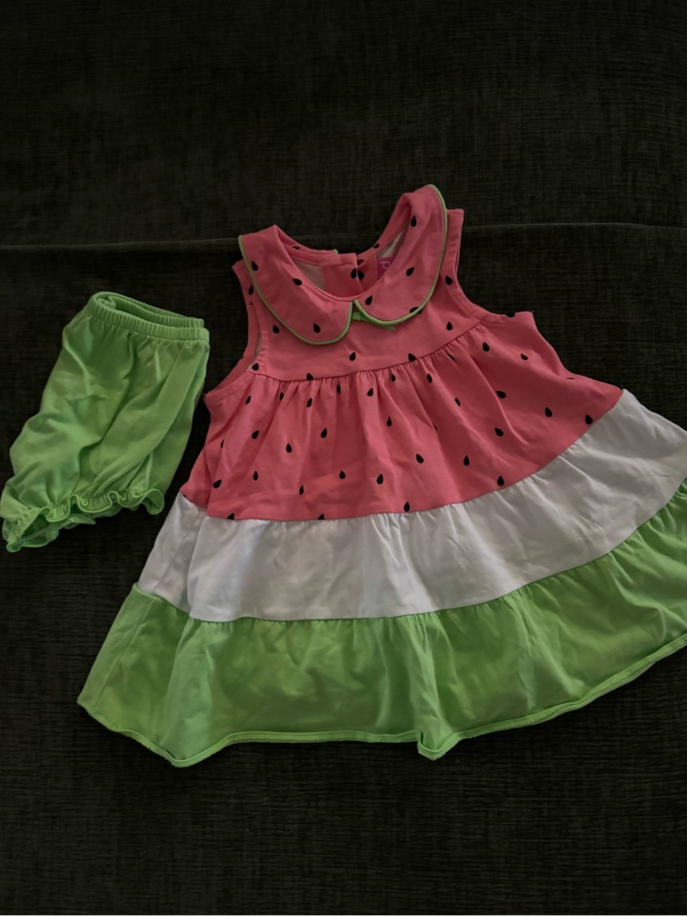 Good Lad Pink Dress with Black Seed Print and Lime Trim